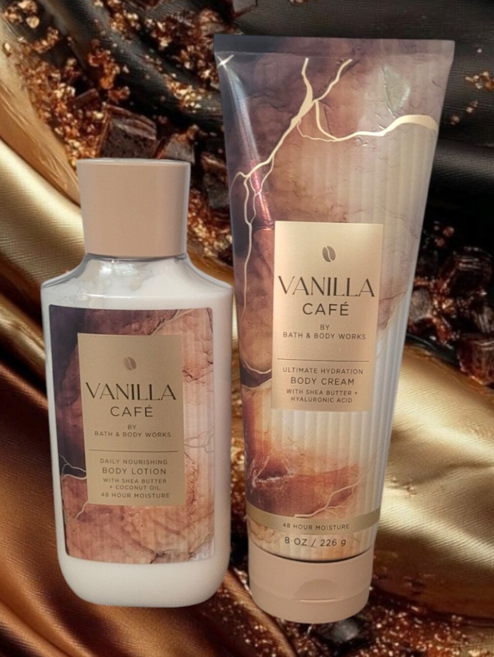 Bath and Body Works "Vanilla Cafe" Body Lotion and Body Cream Set